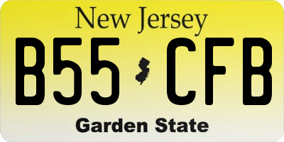 NJ license plate B55CFB