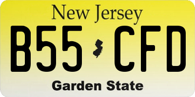 NJ license plate B55CFD