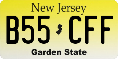 NJ license plate B55CFF