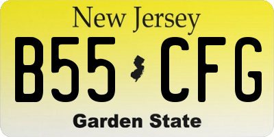 NJ license plate B55CFG