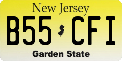 NJ license plate B55CFI