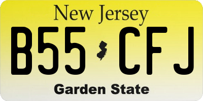 NJ license plate B55CFJ