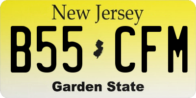 NJ license plate B55CFM