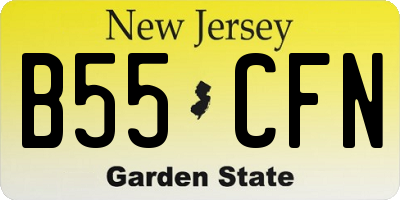 NJ license plate B55CFN