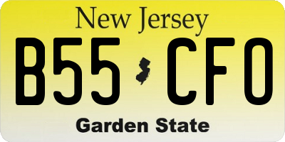 NJ license plate B55CFO