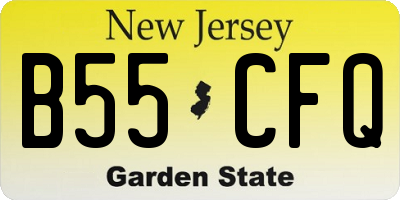 NJ license plate B55CFQ