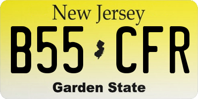 NJ license plate B55CFR