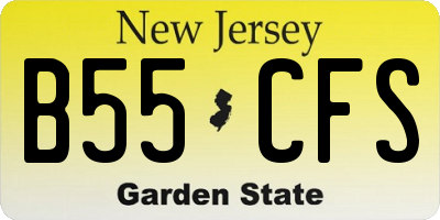 NJ license plate B55CFS