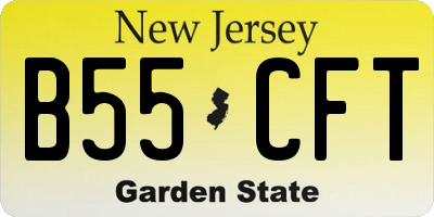 NJ license plate B55CFT