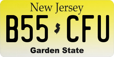 NJ license plate B55CFU