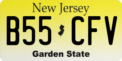 NJ license plate B55CFV