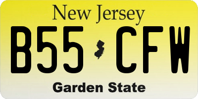 NJ license plate B55CFW