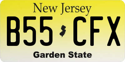 NJ license plate B55CFX