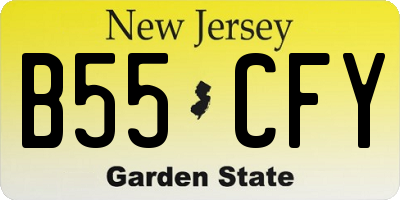 NJ license plate B55CFY