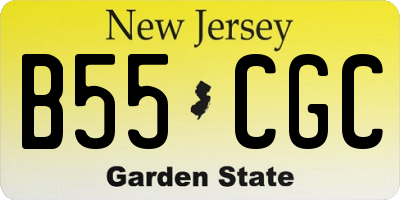 NJ license plate B55CGC