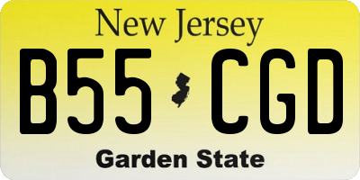 NJ license plate B55CGD