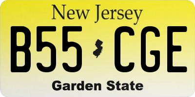 NJ license plate B55CGE