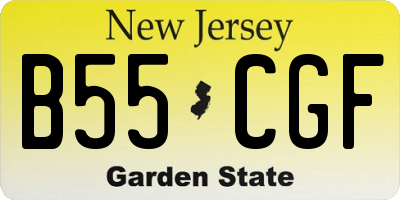 NJ license plate B55CGF