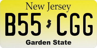 NJ license plate B55CGG