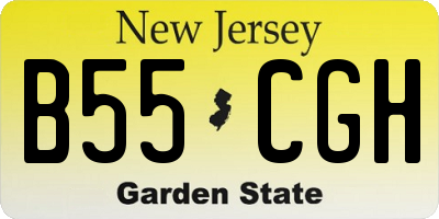 NJ license plate B55CGH