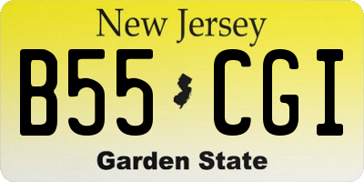 NJ license plate B55CGI