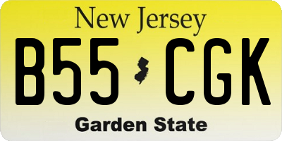 NJ license plate B55CGK
