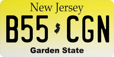 NJ license plate B55CGN