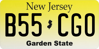 NJ license plate B55CGO