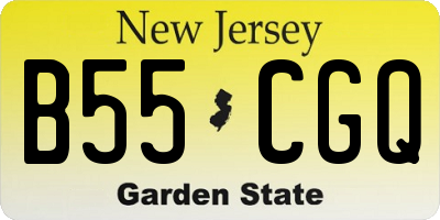 NJ license plate B55CGQ
