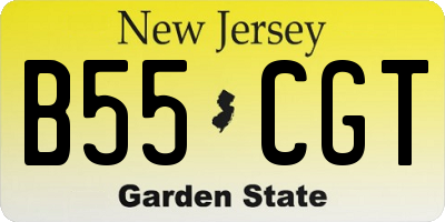 NJ license plate B55CGT