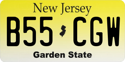 NJ license plate B55CGW