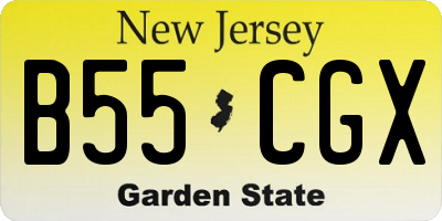 NJ license plate B55CGX