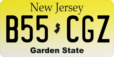 NJ license plate B55CGZ