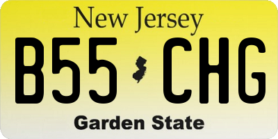 NJ license plate B55CHG