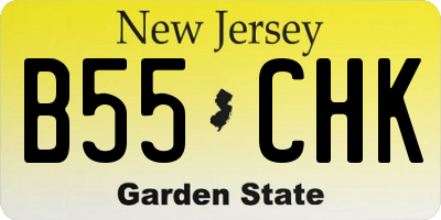 NJ license plate B55CHK