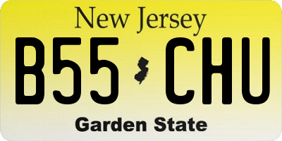 NJ license plate B55CHU