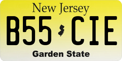 NJ license plate B55CIE