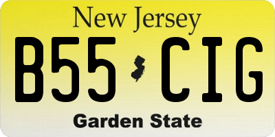 NJ license plate B55CIG