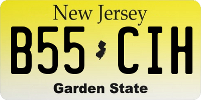 NJ license plate B55CIH