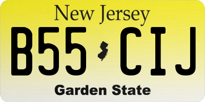 NJ license plate B55CIJ