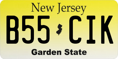 NJ license plate B55CIK