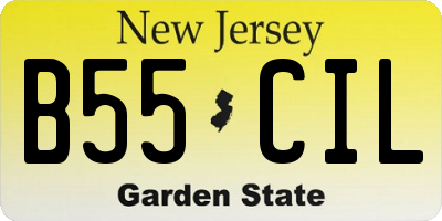 NJ license plate B55CIL