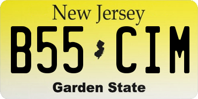 NJ license plate B55CIM