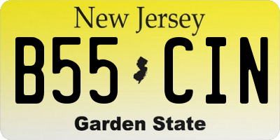 NJ license plate B55CIN