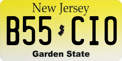 NJ license plate B55CIO