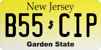 NJ license plate B55CIP