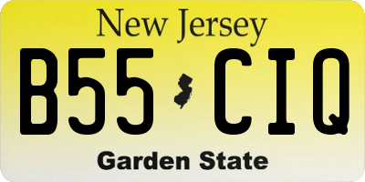 NJ license plate B55CIQ