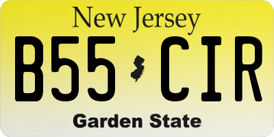 NJ license plate B55CIR