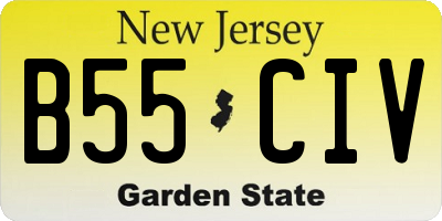 NJ license plate B55CIV