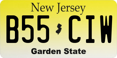 NJ license plate B55CIW